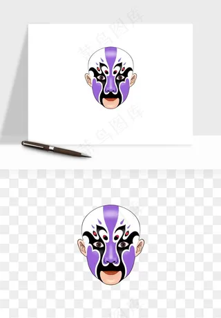 手绘戏剧脸谱卡通面具png免抠