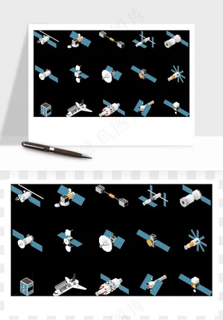 手绘卫星导航矢量png免抠图