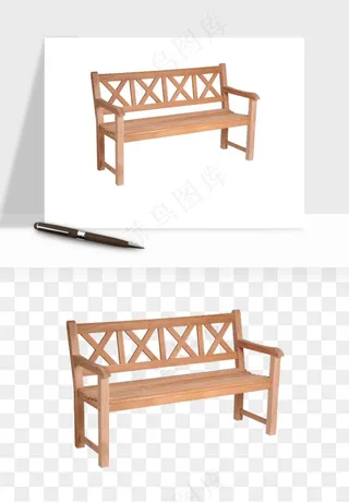 中式长椅长桌木桌png免抠