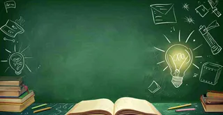 黑板书写粉笔知识阅读创意世界读书日插画背景