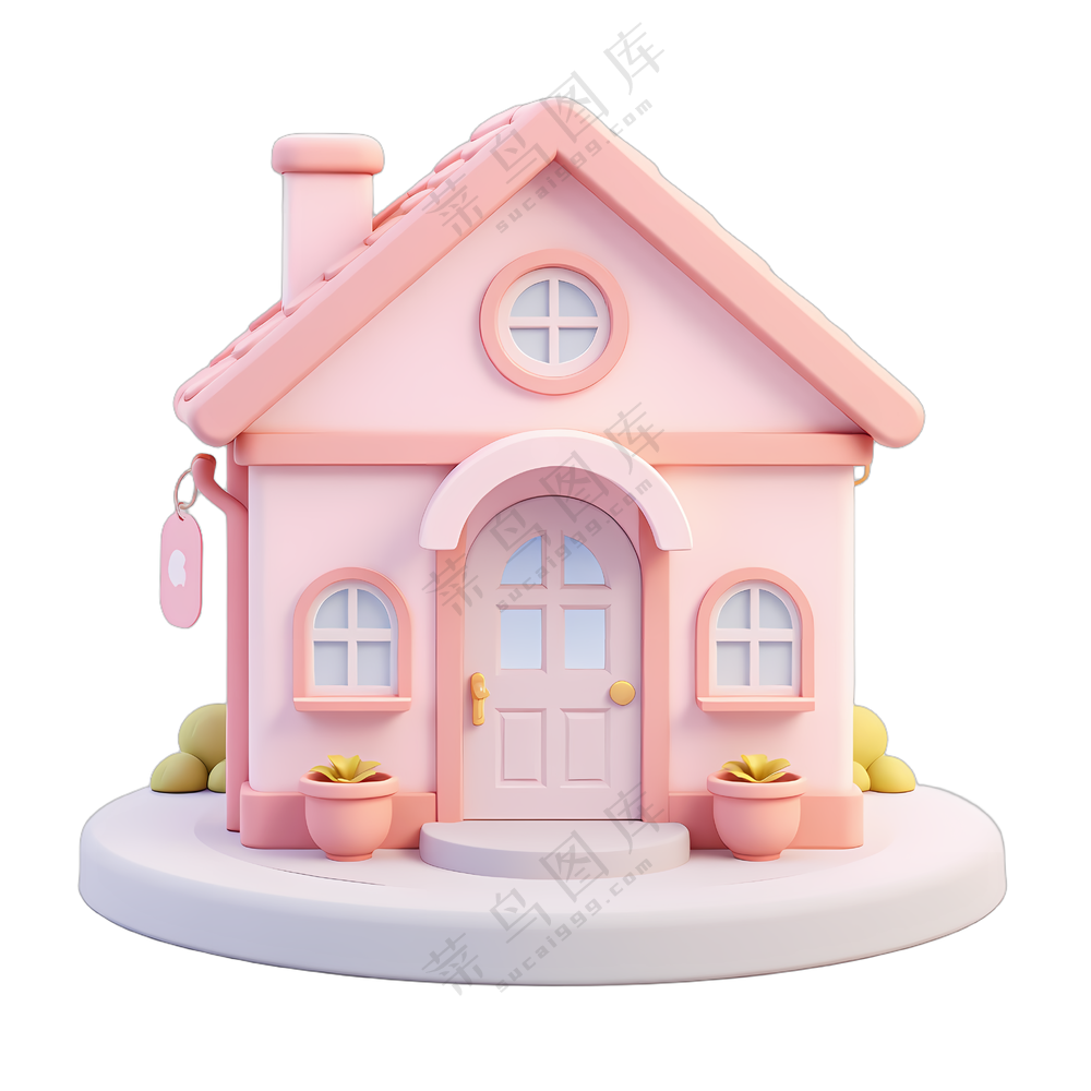 粉色小屋装饰品