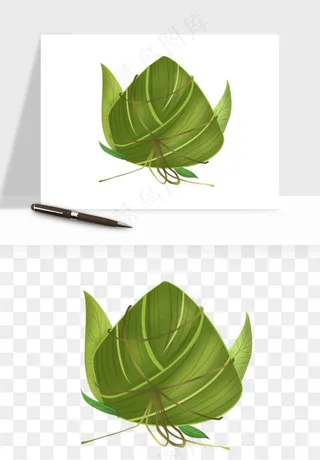 国潮粽子手绘肉粽png免抠