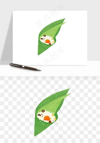 国潮粽子手绘肉粽png免抠