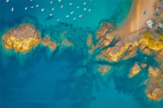 陆地和岛屿鸟瞰图