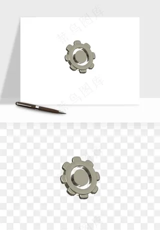 立体潮流金属质感小装饰png免抠