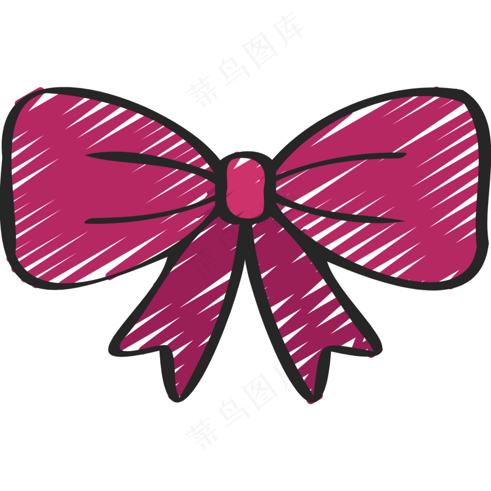 粉色蝴蝶结 铅笔手绘图标icon