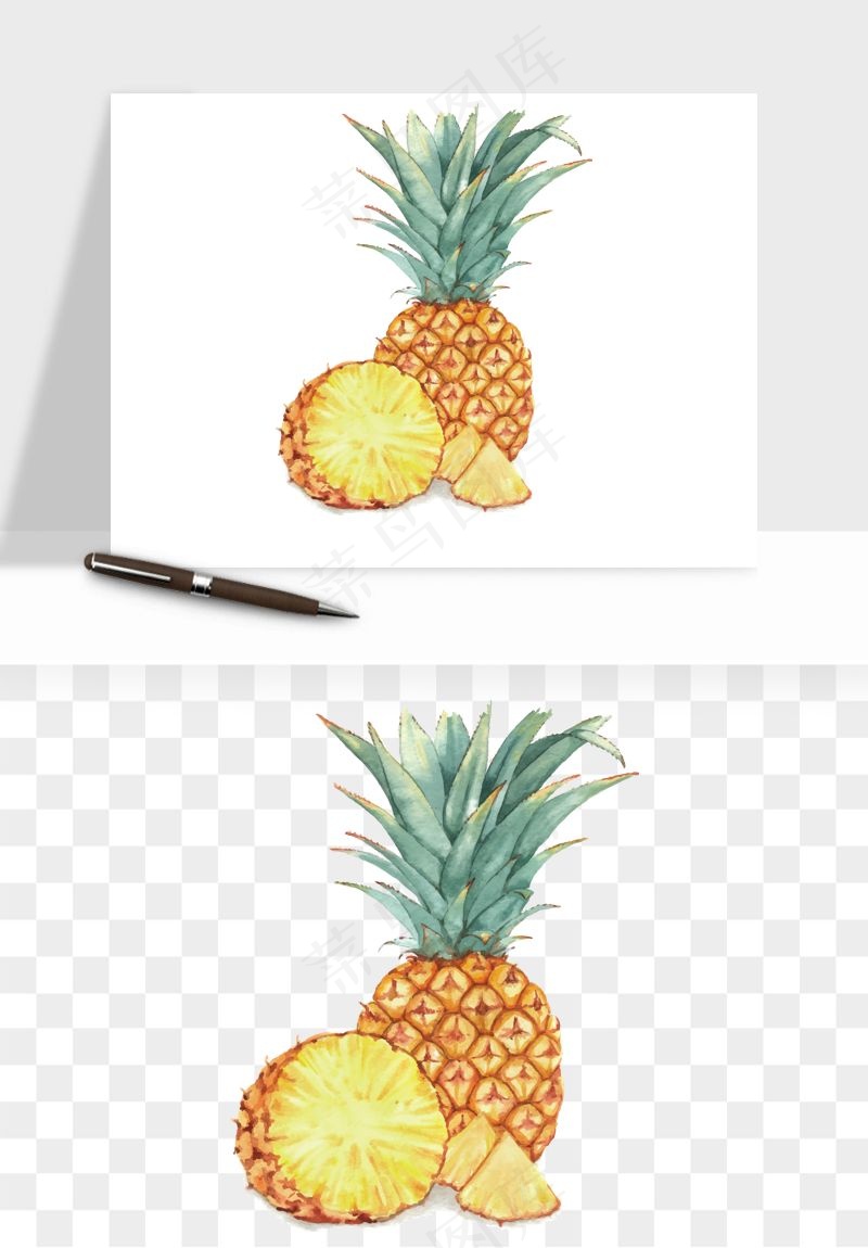 菠萝水果png免抠
