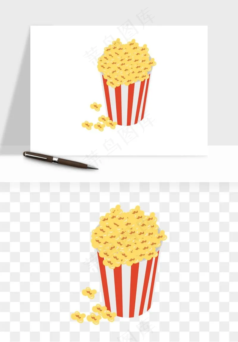 爆米花小吃png免抠
