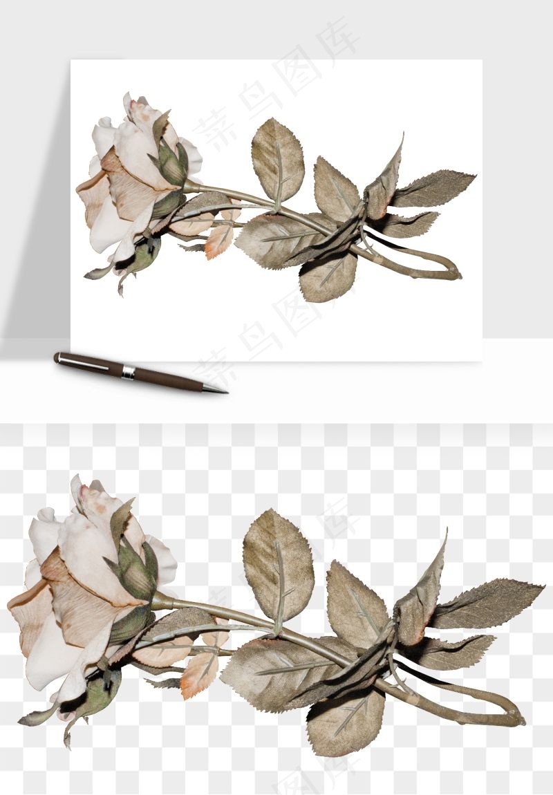 复古鲜花玫瑰png免抠