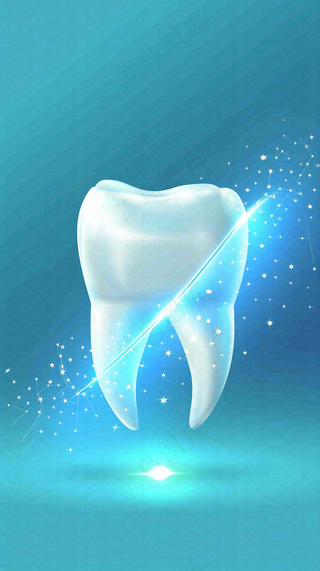 牙医牙科牙齿清洁美白插画背景