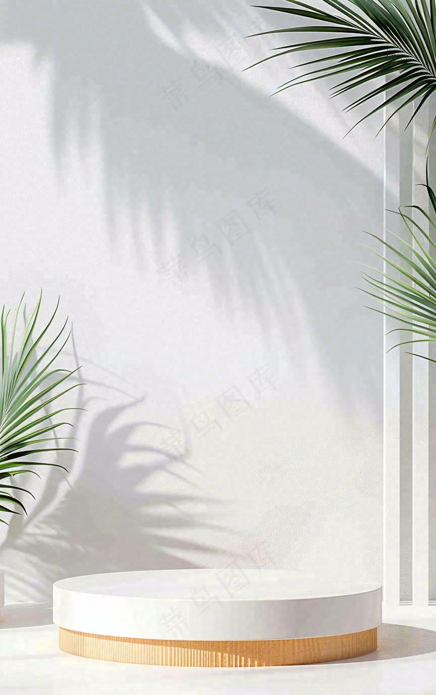 美妆护肤3d展台清新背景