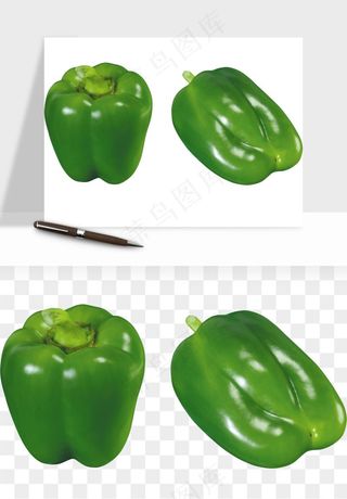 青圆椒蔬菜png免抠