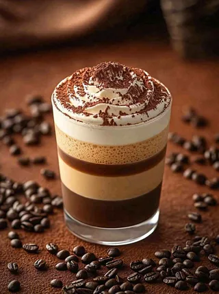 雪顶咖啡拿铁饮品摄影图