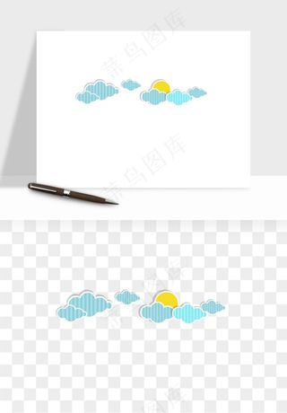 卡通云朵多云天气png免抠