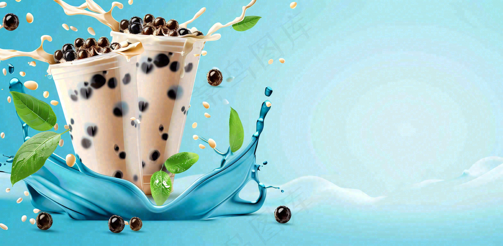 夏日饮品饮料清凉背景