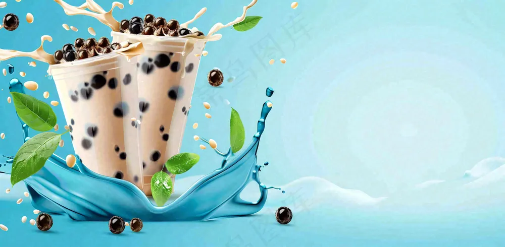 夏日饮品饮料清凉背景