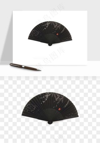 古风扇子元素png免抠