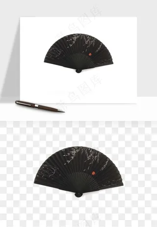 古风扇子元素png免抠
