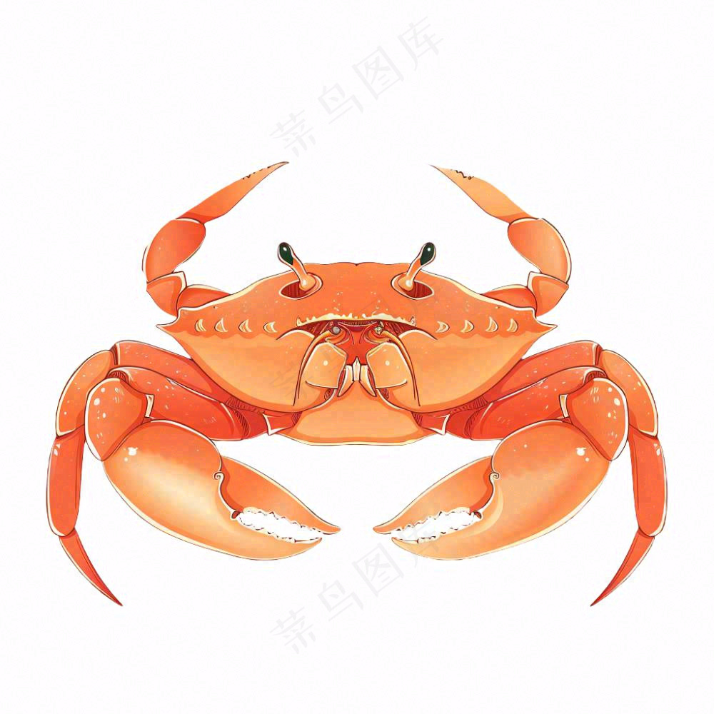 螃蟹海洋动物卡通插画免抠
