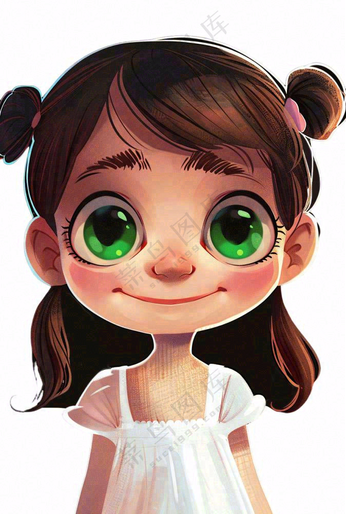 可爱的女孩儿童人物卡通插画免抠