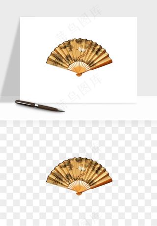 古风扇子元素png免抠