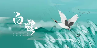 白露节气传统海报