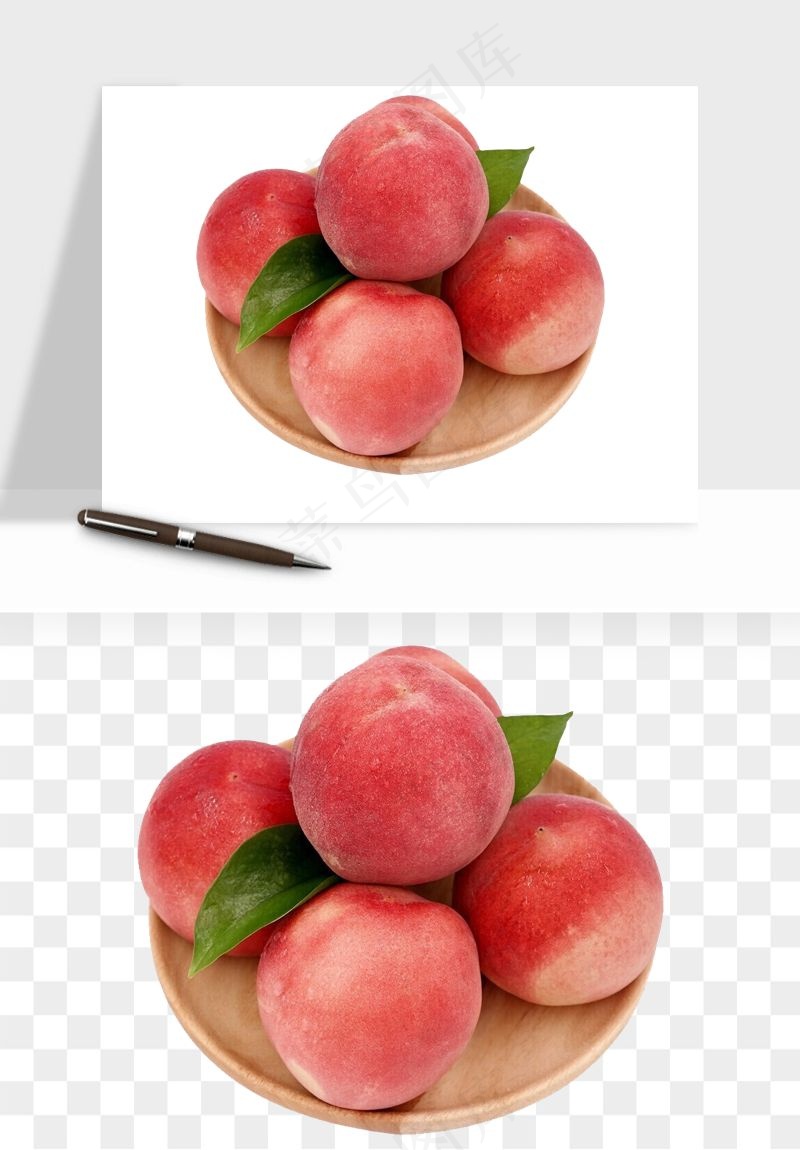 桃子油桃黄桃水果png免抠