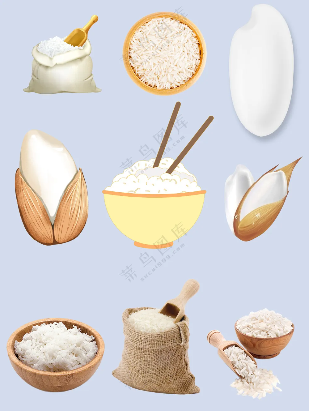 大米米饭粮食谷物食材元素大合集