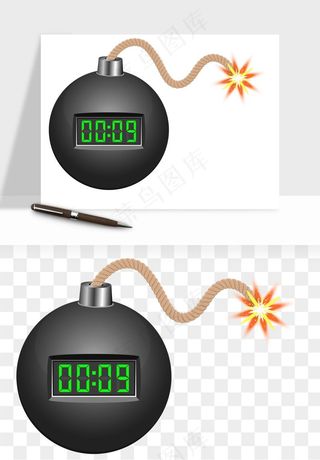 卡通地雷炸弹png免抠