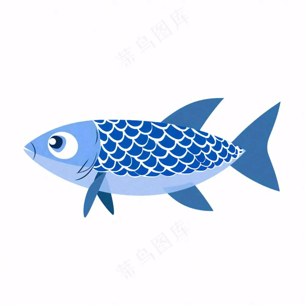 海洋鱼类海鲜卡通插画免抠