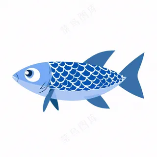 海洋鱼类海鲜卡通插画免抠