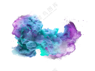 炫丽水彩颜料扩散效果免抠图片素材