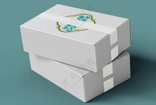 白色快递纸盒叠放礼品包装盒样机