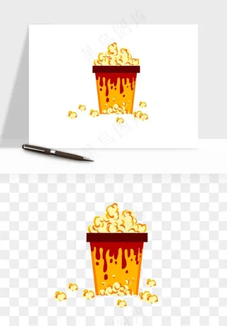 爆米花小吃png免抠