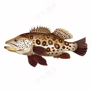 海洋鱼类海鲜卡通插画免抠