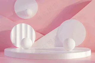 美妆护肤3d展台清新背景