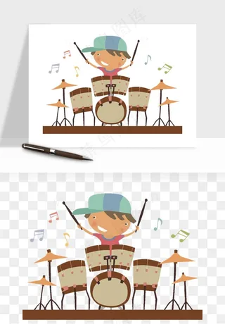 摇滚架子鼓乐器png免抠