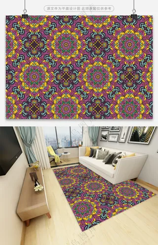 质感古典数码印花地毯