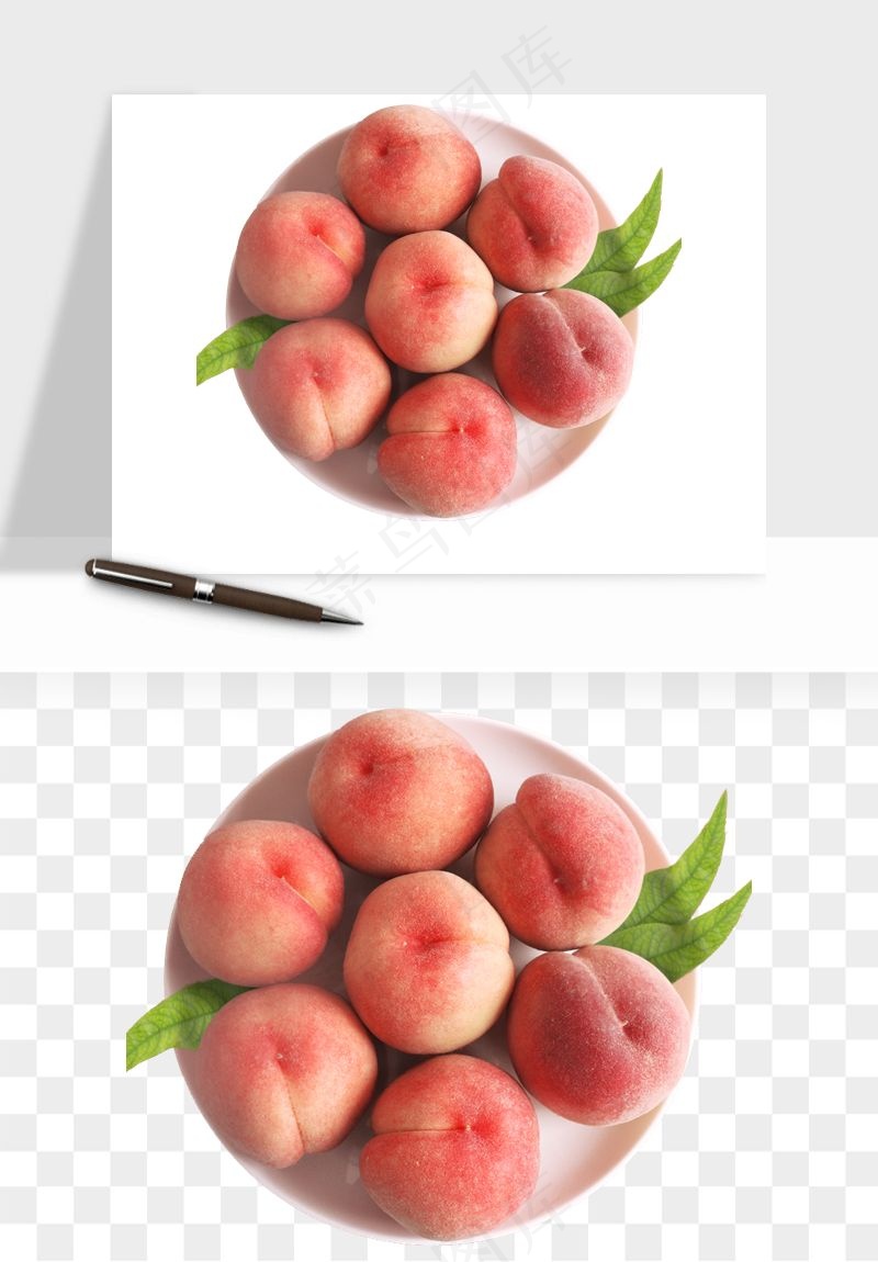 桃子油桃黄桃水果png免抠