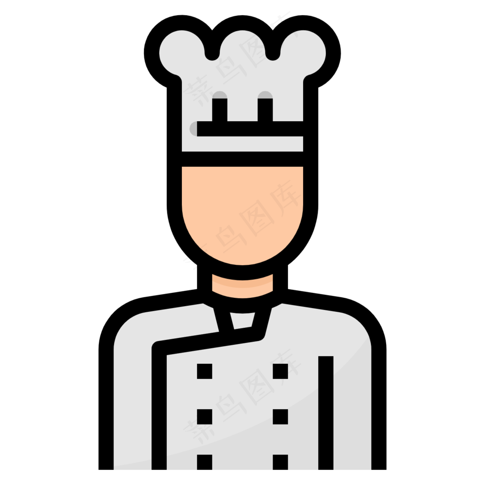 大厨 厨师 线性彩色图标