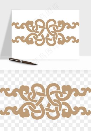 中式边框花纹图案png免抠