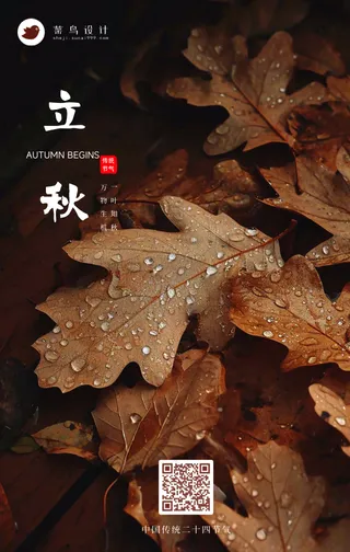 立秋手机海报