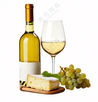 葡萄酒杯奶酪水果葡萄摄影图免抠