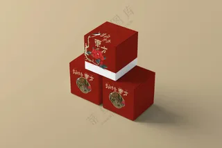 文创纸盒 包装盒 方形国潮盒子周边样机