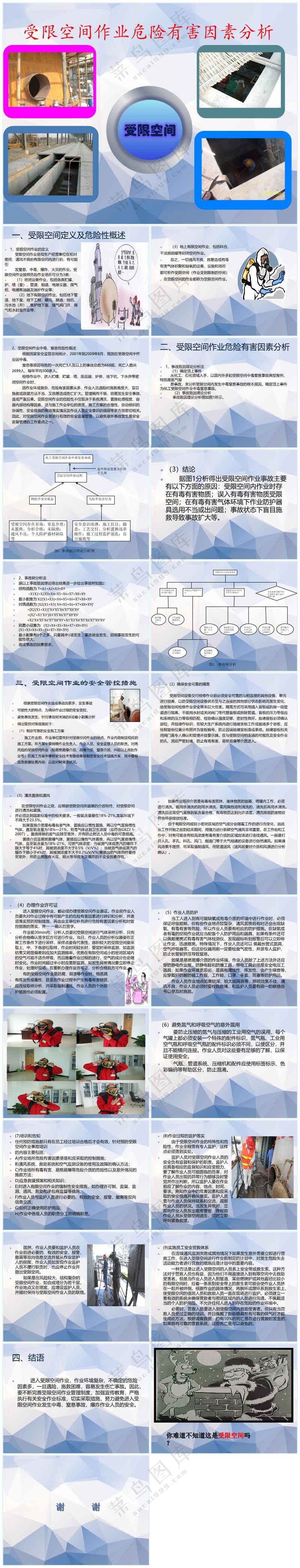 蓝色职场风受限空间作业危险有害因素分析