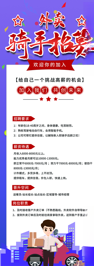 外卖骑手招聘美团专送广告设计