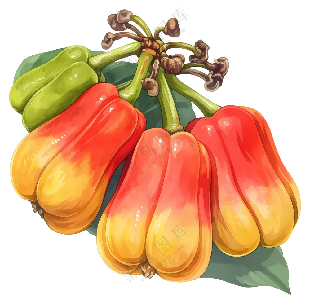 彩色腰果插画