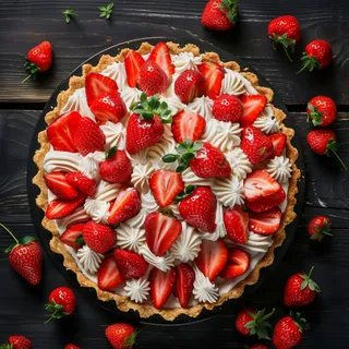 红色草莓奶油蛋糕