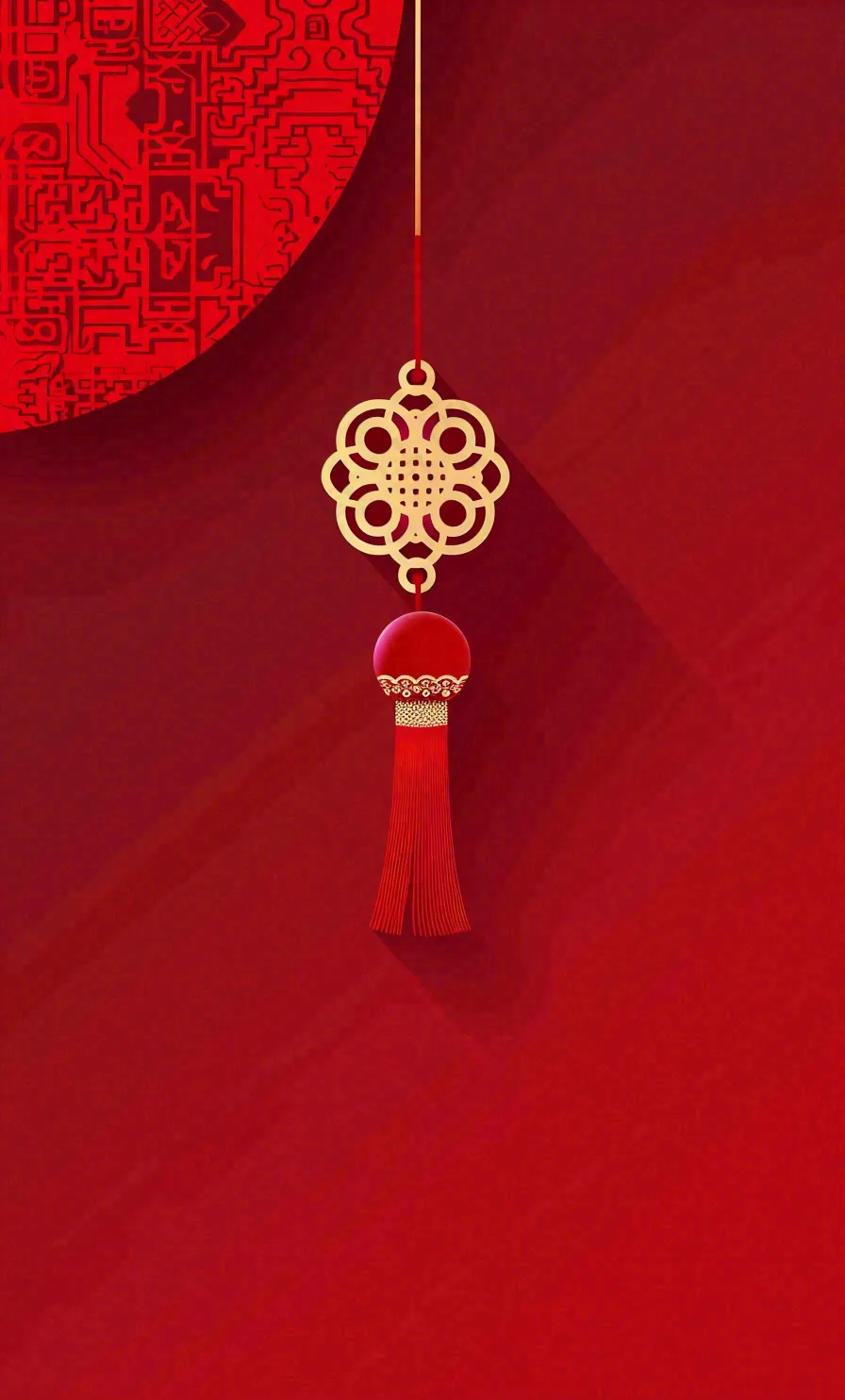 红色新年春节中国结喜庆元旦背景