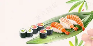 日韩料理美食摄影图背景